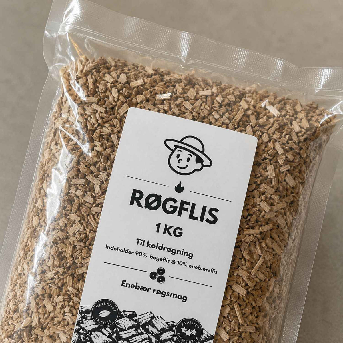 Røgflis m/ enebærsmag - 1 KG