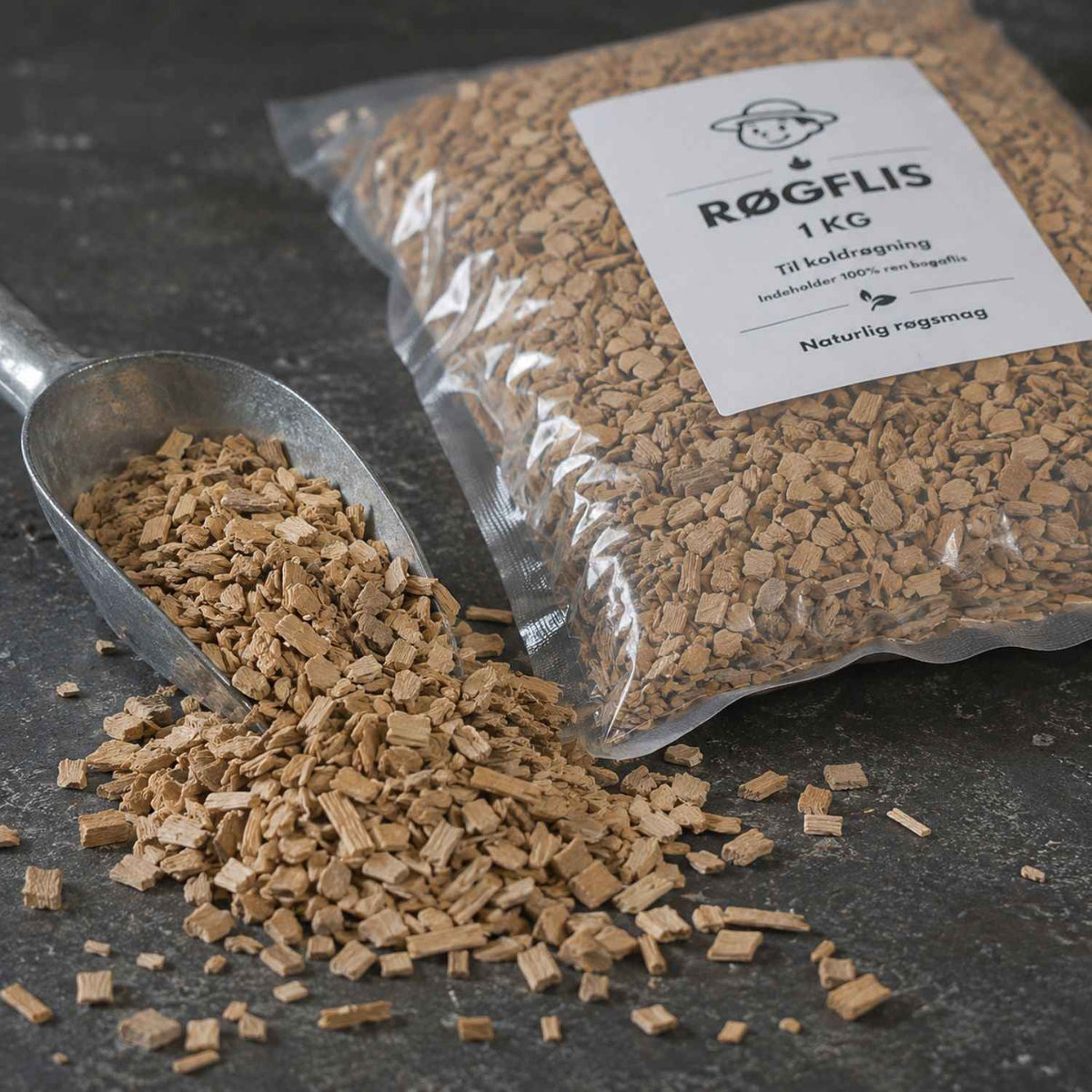 Røgflis m/ naturlig røgsmag - 1 KG