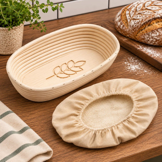 Oval Hævekurv m/ Bladmønster & Betræk (1500–2000 G)