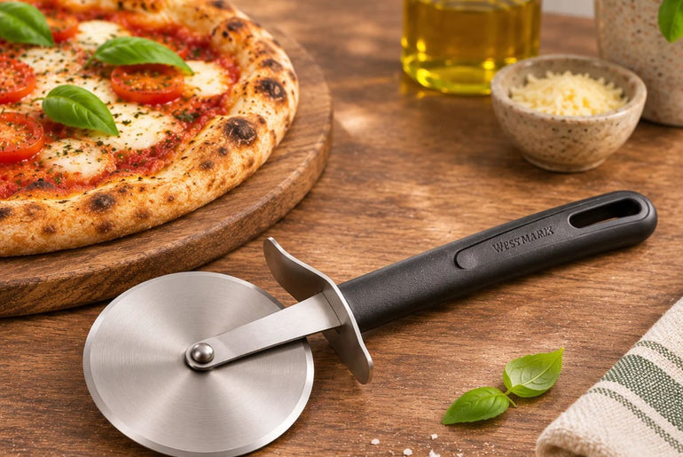 Pizzahjul m/ Fingerbeskytter (Rustfrit Stål)