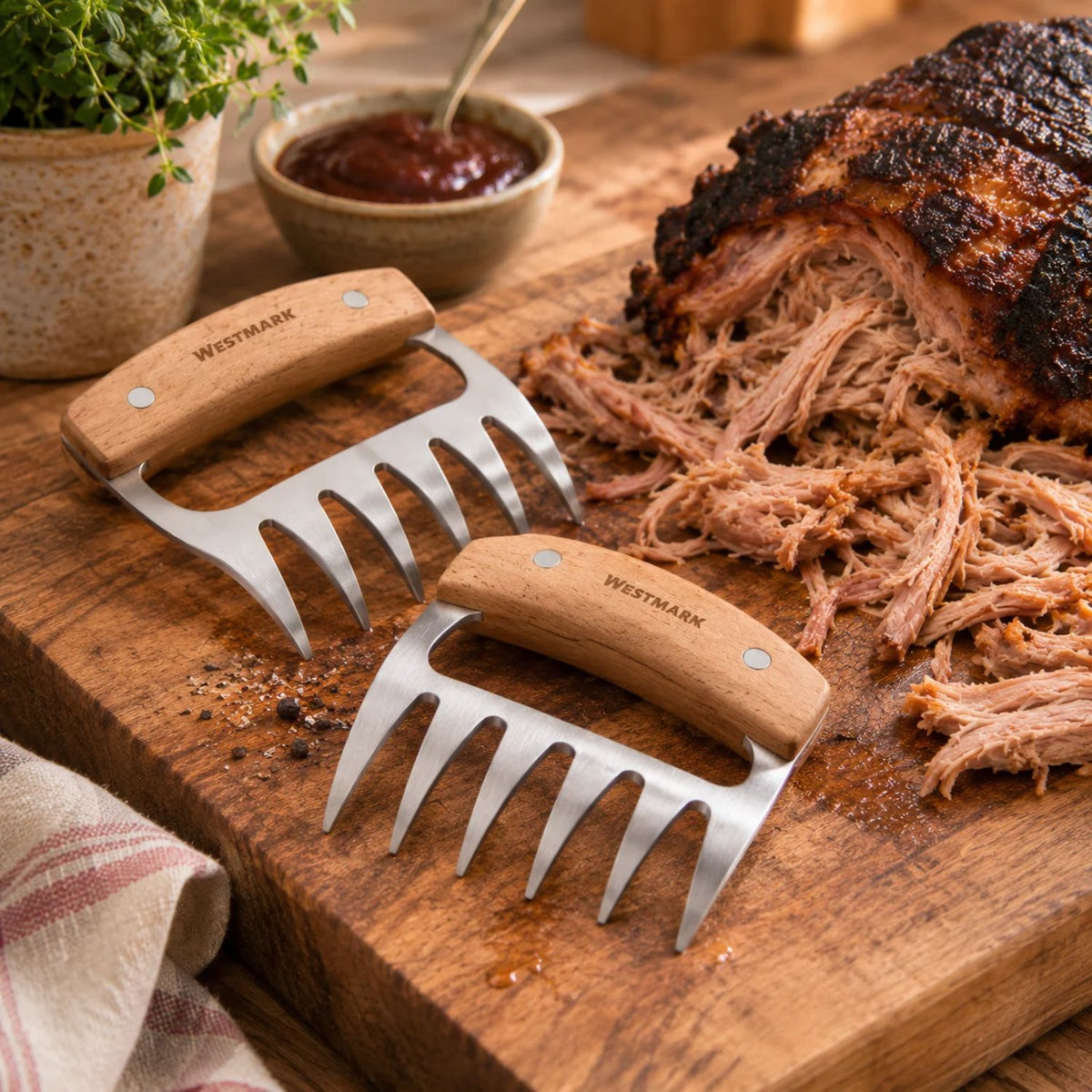 Pulled Pork-kløer i Rustfrit Stål (2 stk.)