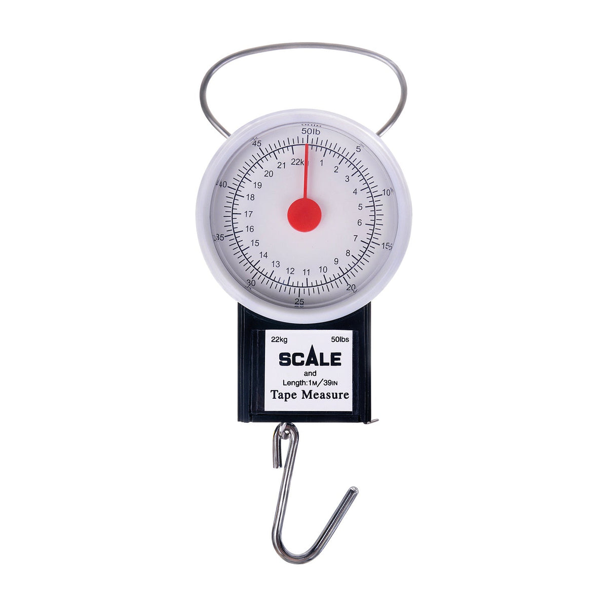 Analog hængevægt 22 kg med målebånd og stålkrog