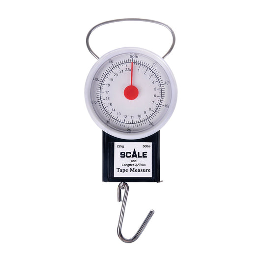 Analog hængevægt 22 kg med målebånd og stålkrog
