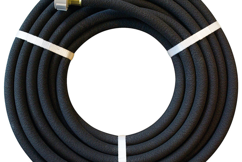 Sort siveslange 15 m rullet op med messingkoblinger