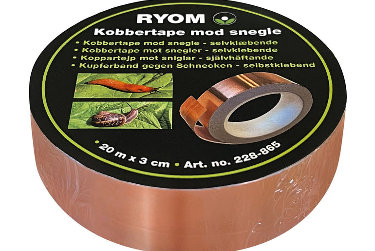Kobbertape mod snegle i rund Ryom-emballage
